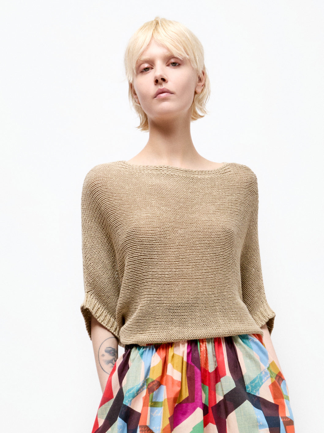 Talking Walls juliette summer sand relaxed jumper summer sand