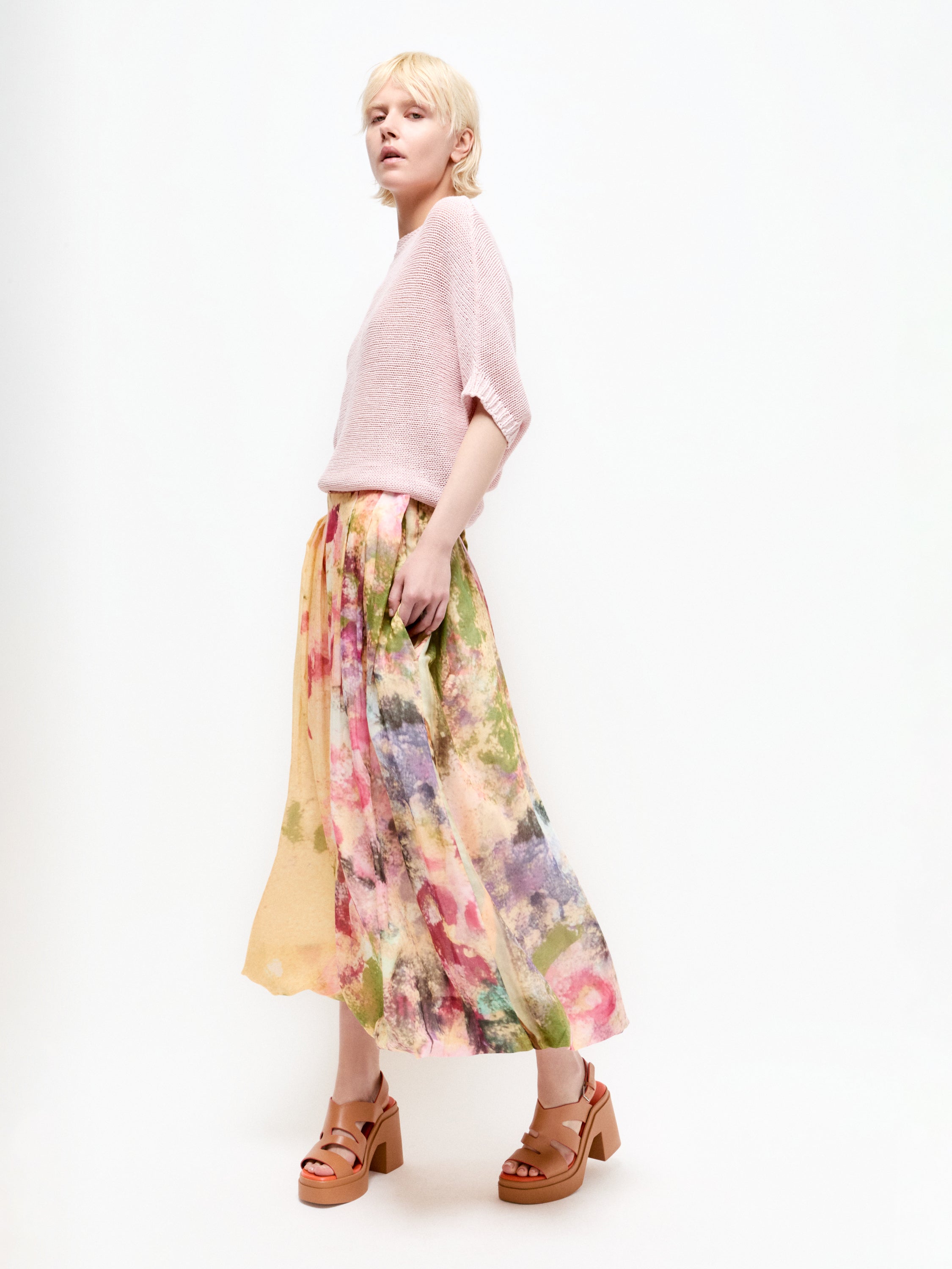 Talking Walls lily bloomique pleated long skirt bloomique
