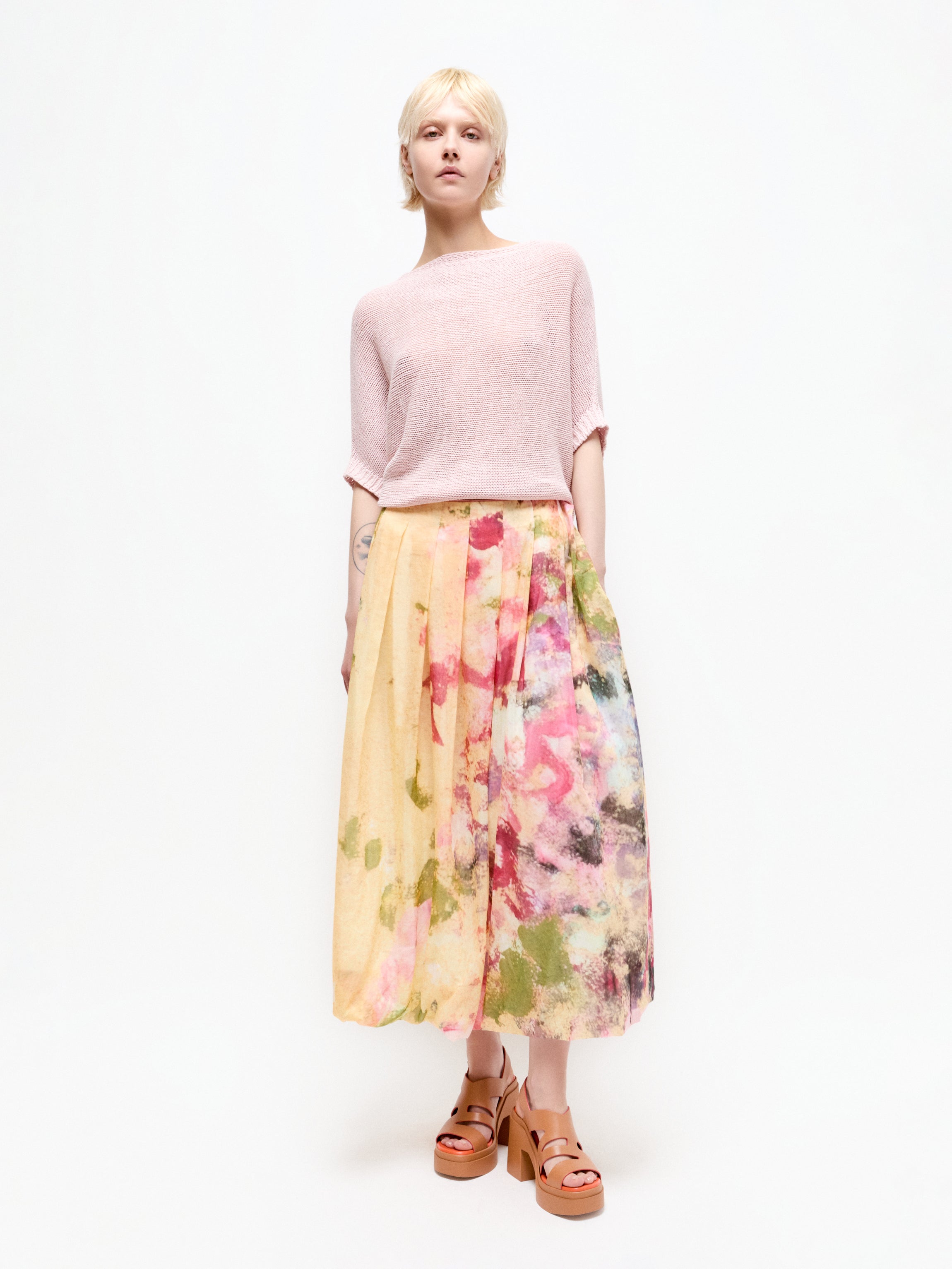 Talking Walls lily bloomique pleated long skirt bloomique