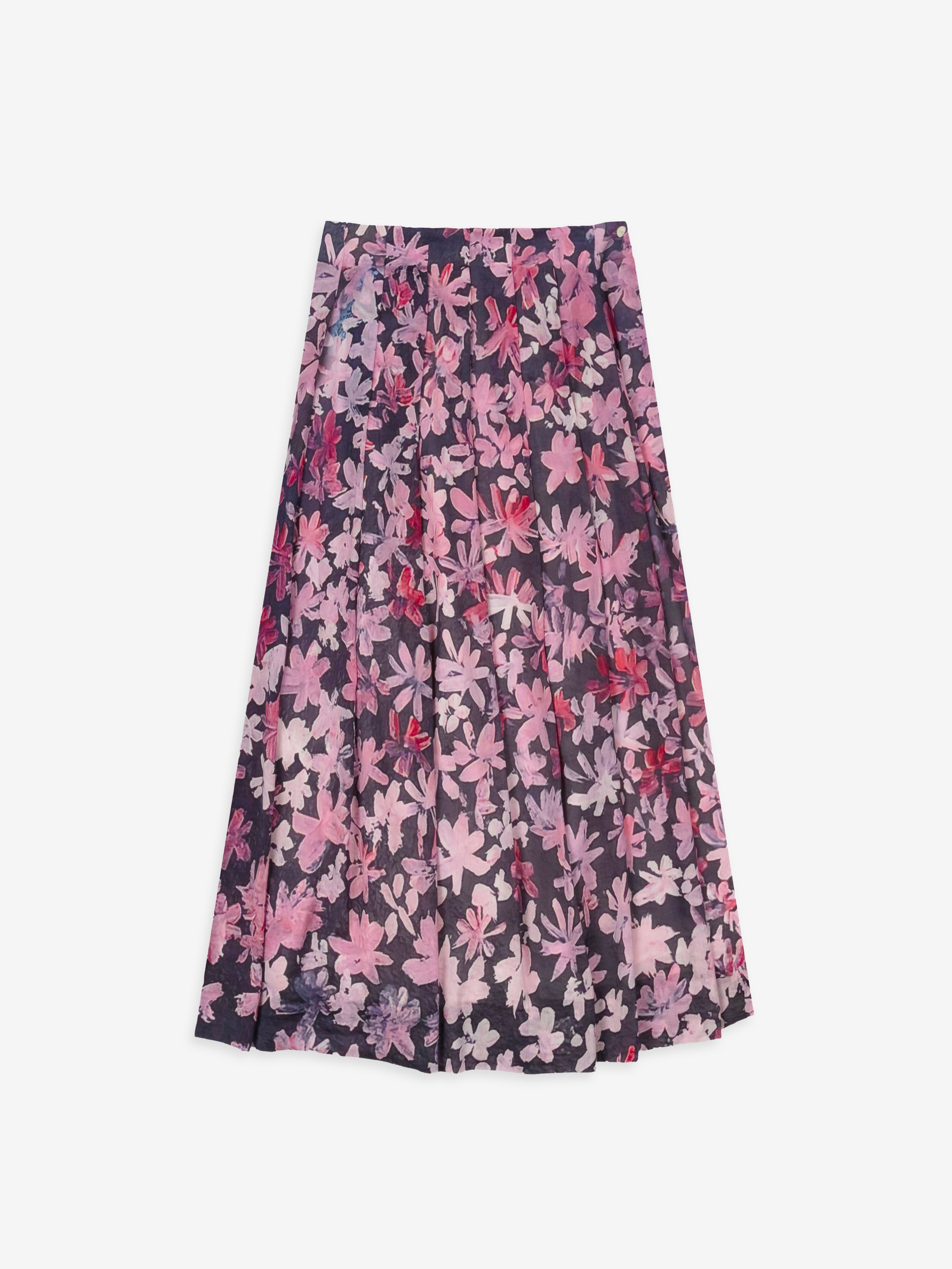 Talking Walls lily colline fleuri pleated long skirt colline fleuri