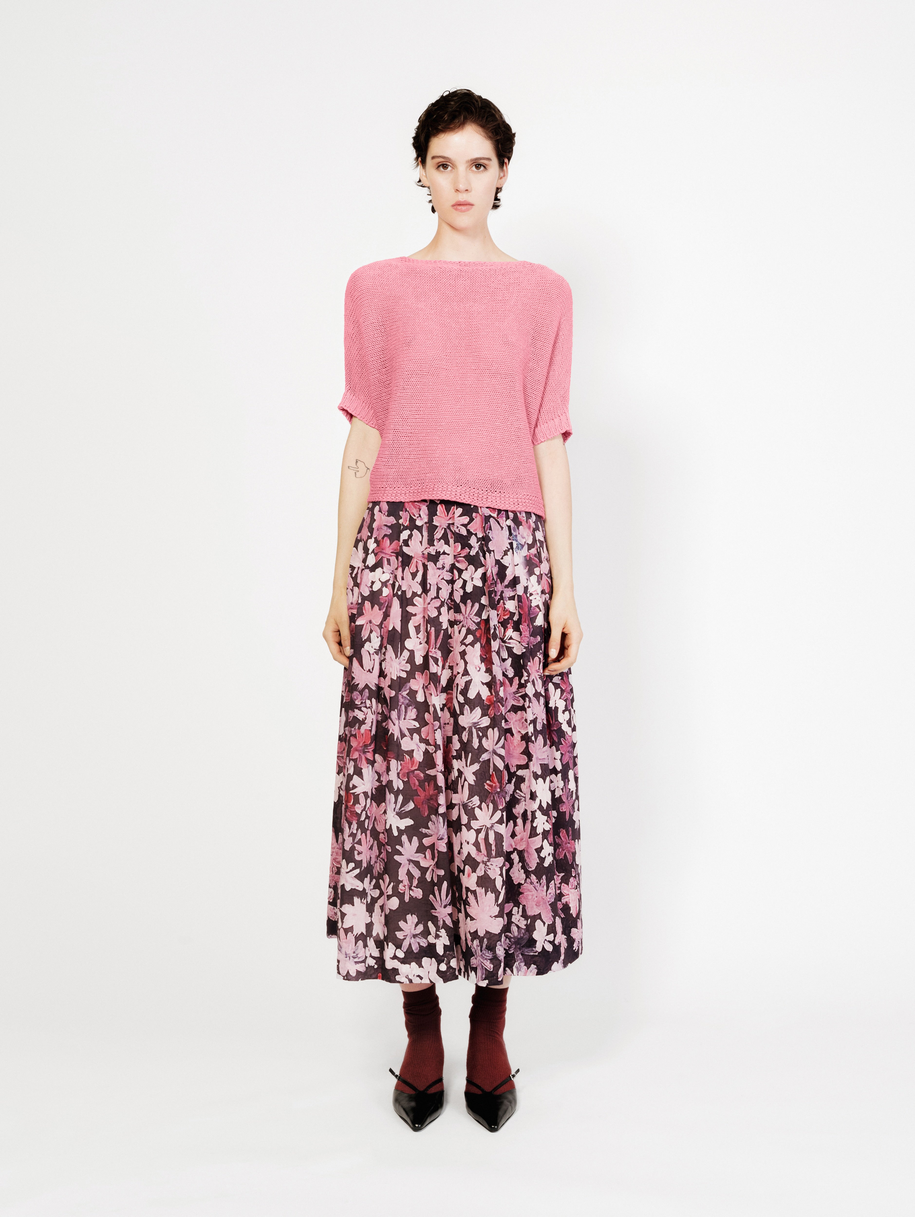 Talking Walls lily colline fleuri pleated long skirt colline fleuri