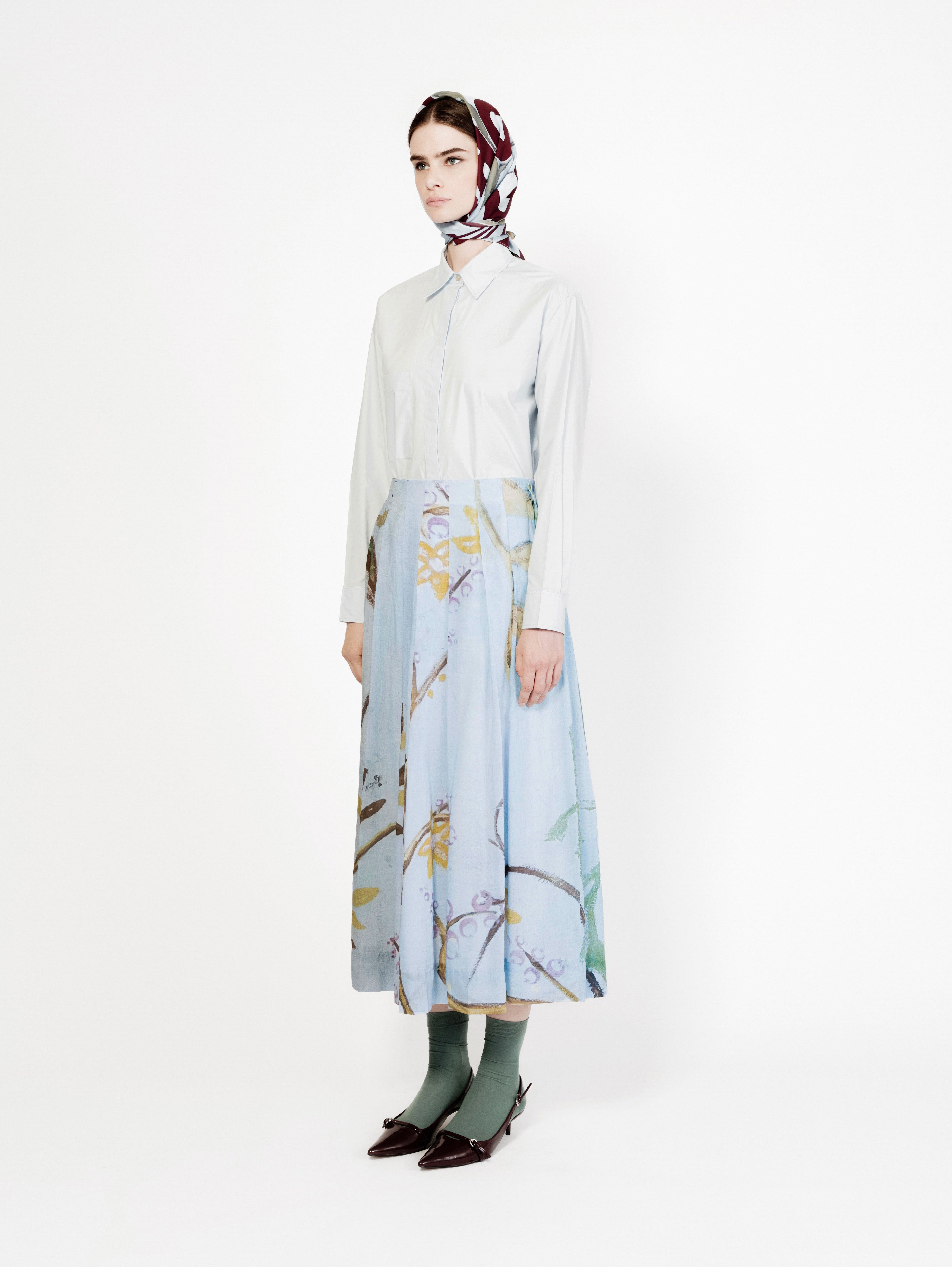 Talking Walls lily isola blu pleated long skirt isola blu