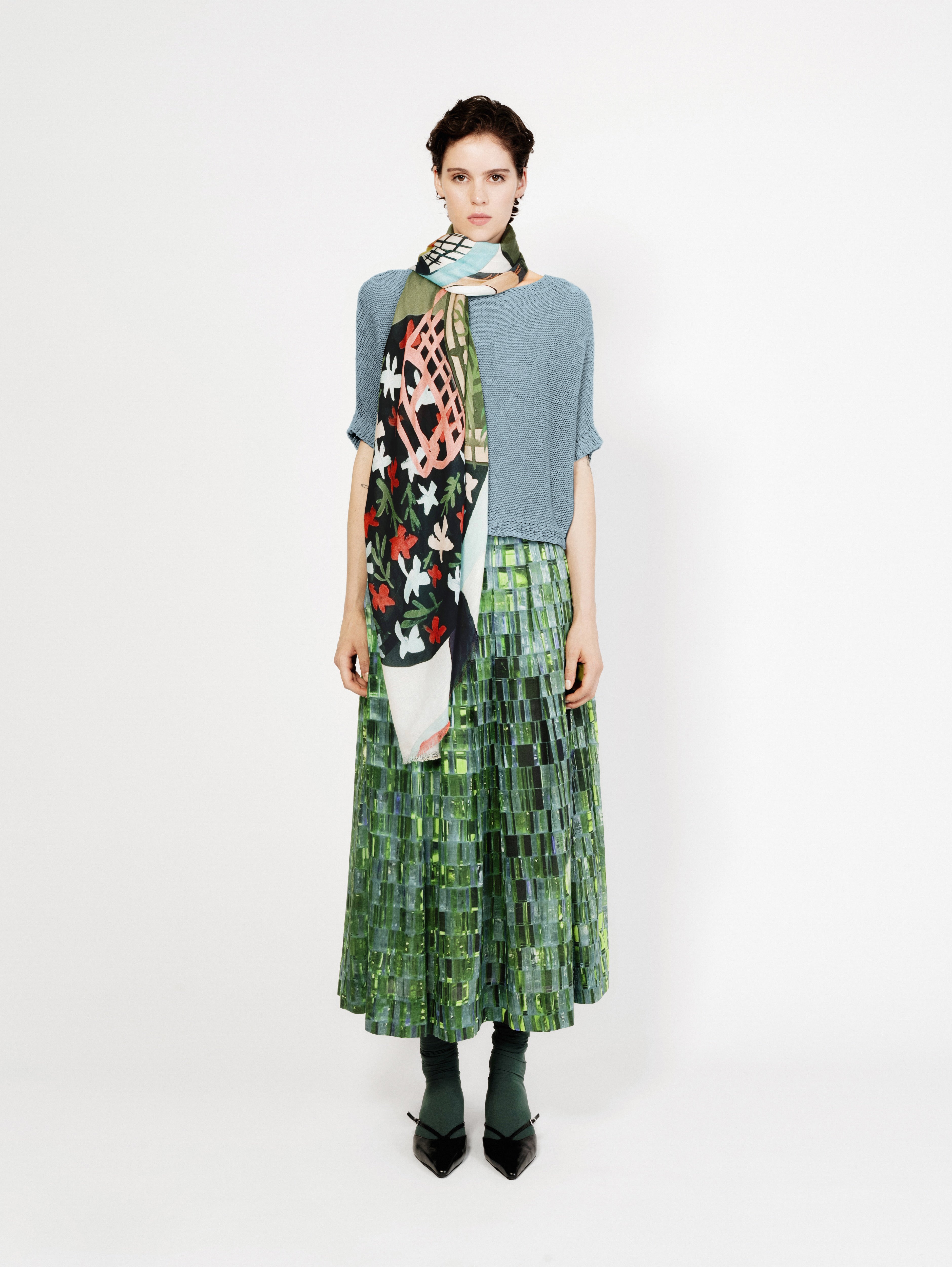 Talking Walls lily reflektor pleated long skirt reflektor