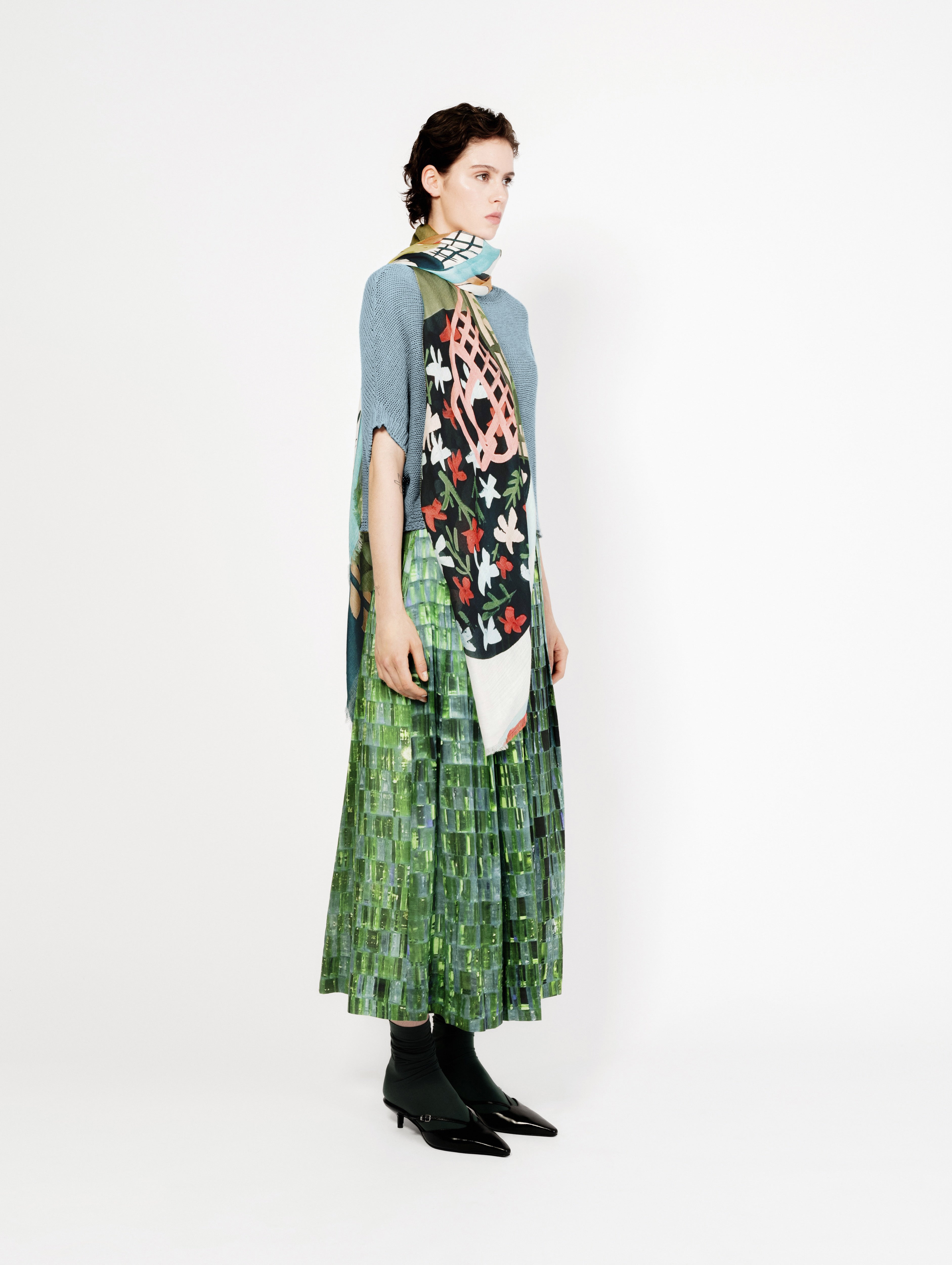 Talking Walls lily reflektor pleated long skirt reflektor