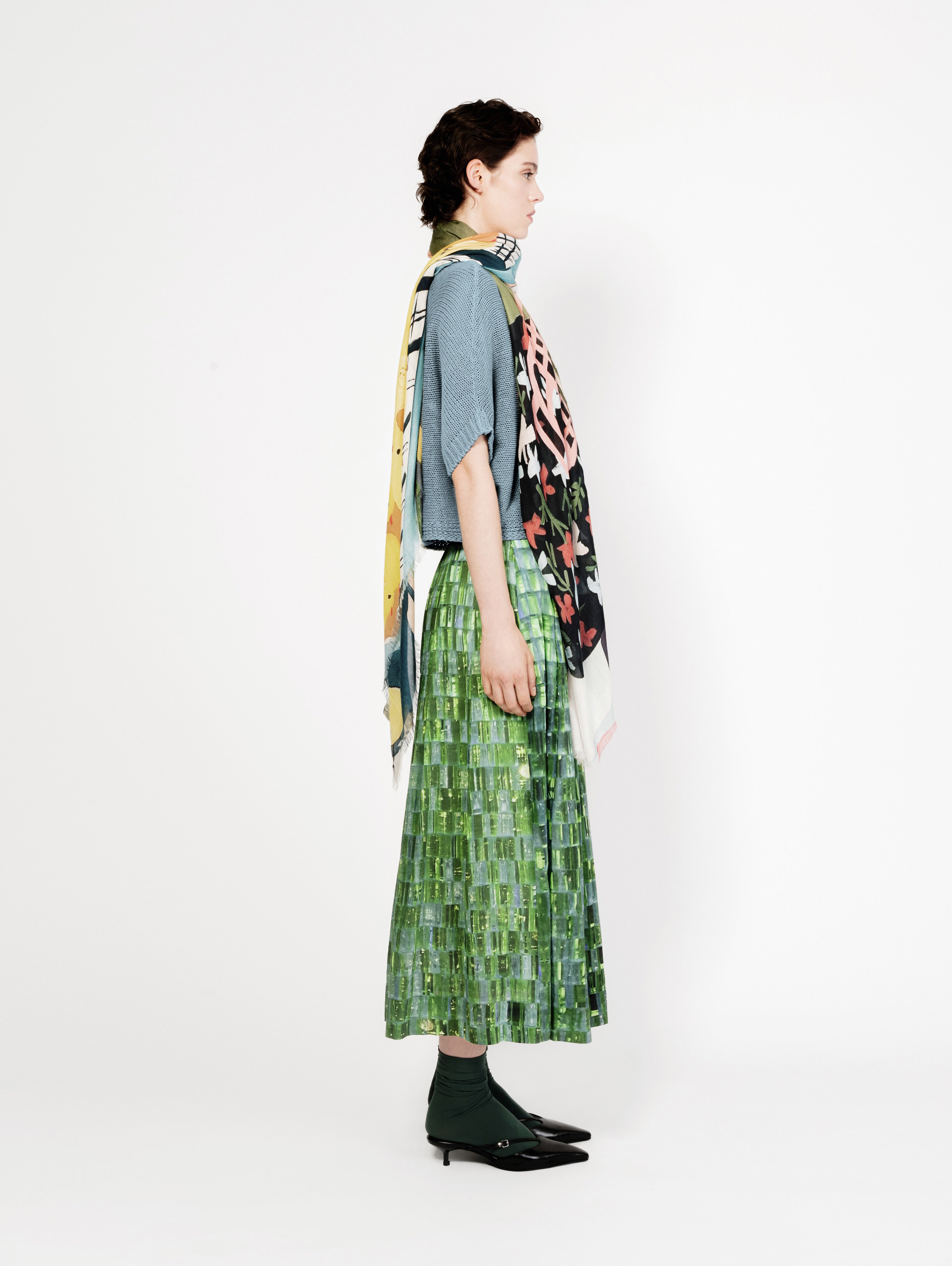 Talking Walls lily reflektor pleated long skirt reflektor