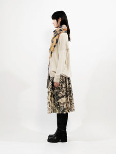 Talking Walls lina miow knitted rectangular scarf miow