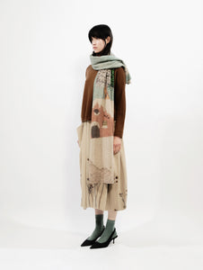 Talking Walls lina snow knitted rectangular scarf snow
