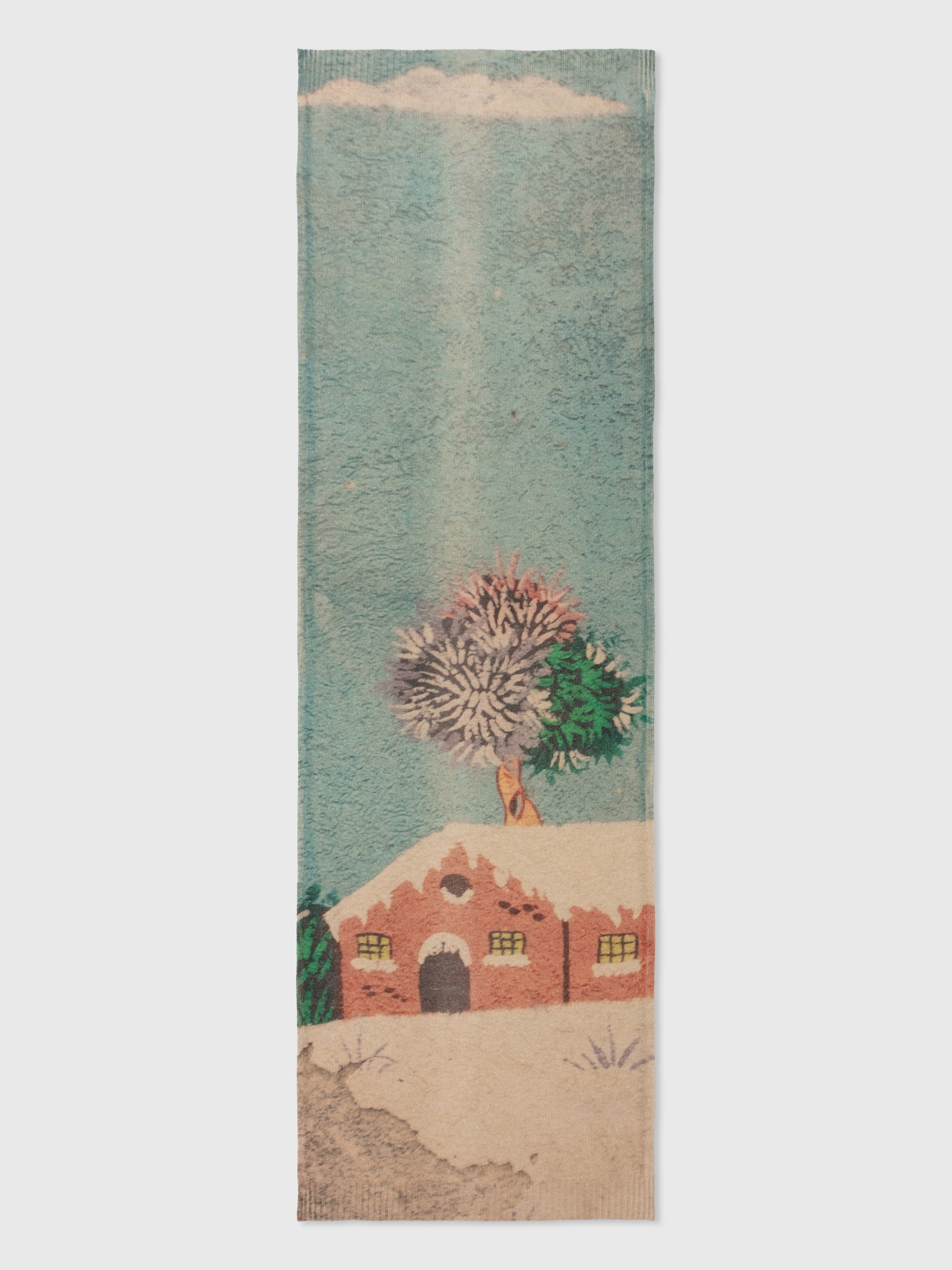 Talking Walls lina snow knitted rectangular scarf snow