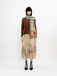 Talking Walls lina snow knitted rectangular scarf snow