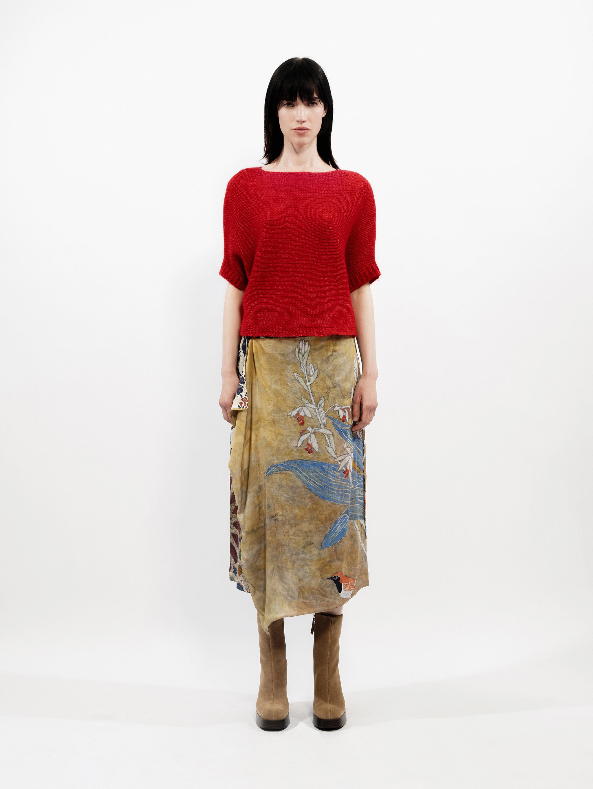 Talking Walls lio lipstick red relaxed jumper lipstick red