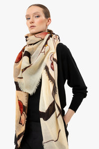 Talking Walls mantis single face Single faced square-shaped blanket scarf alexandrakis