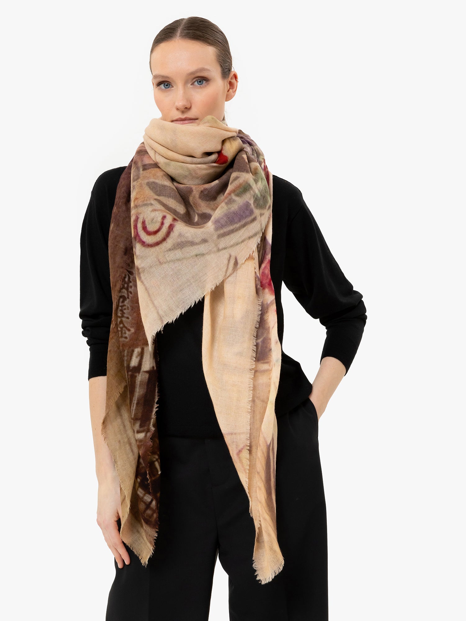 Talking Walls mantis single face Single faced square-shaped blanket scarf yokohama