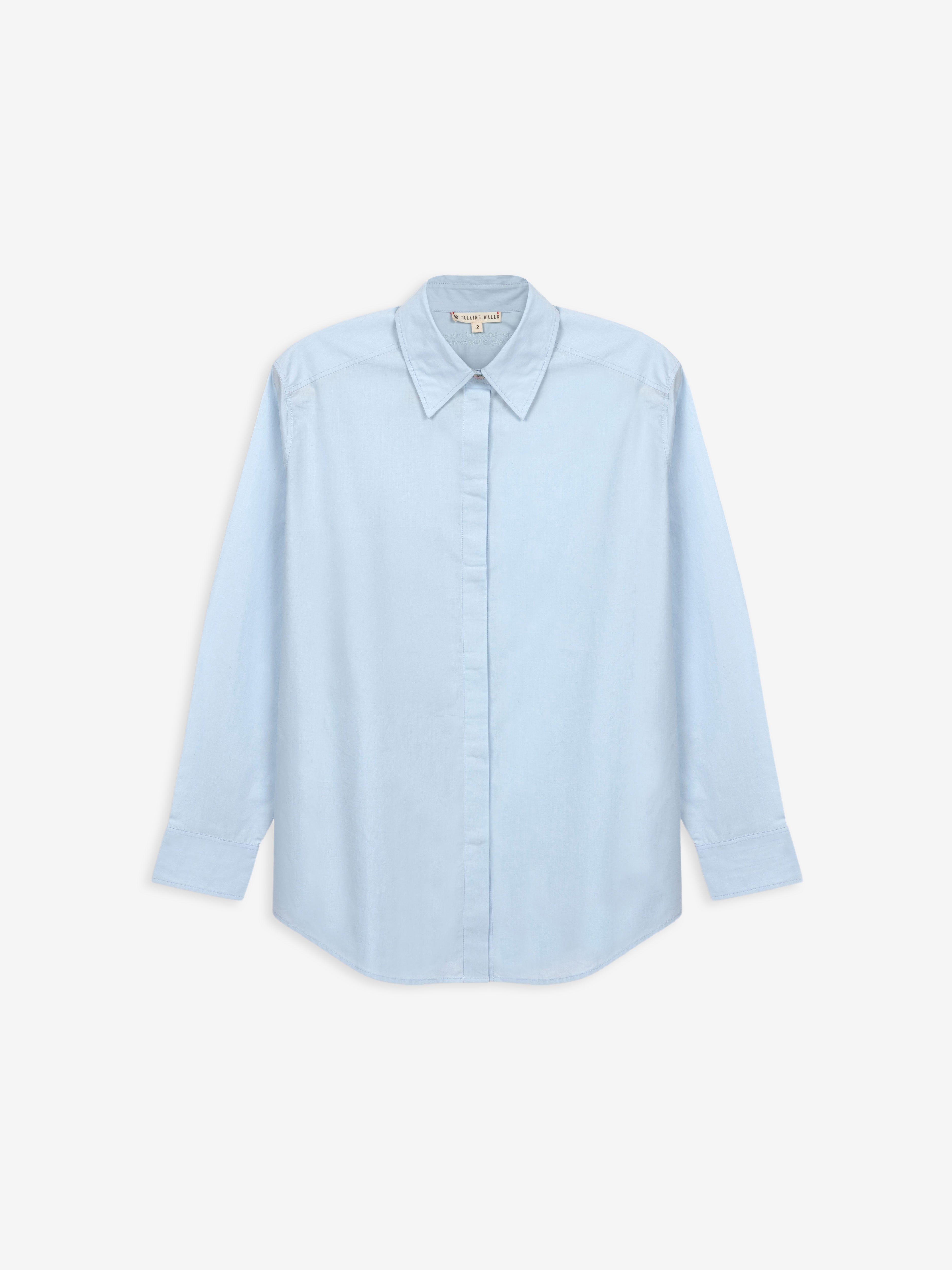 Talking Walls mara les yeux light blue Relaxed classic shirt light blue