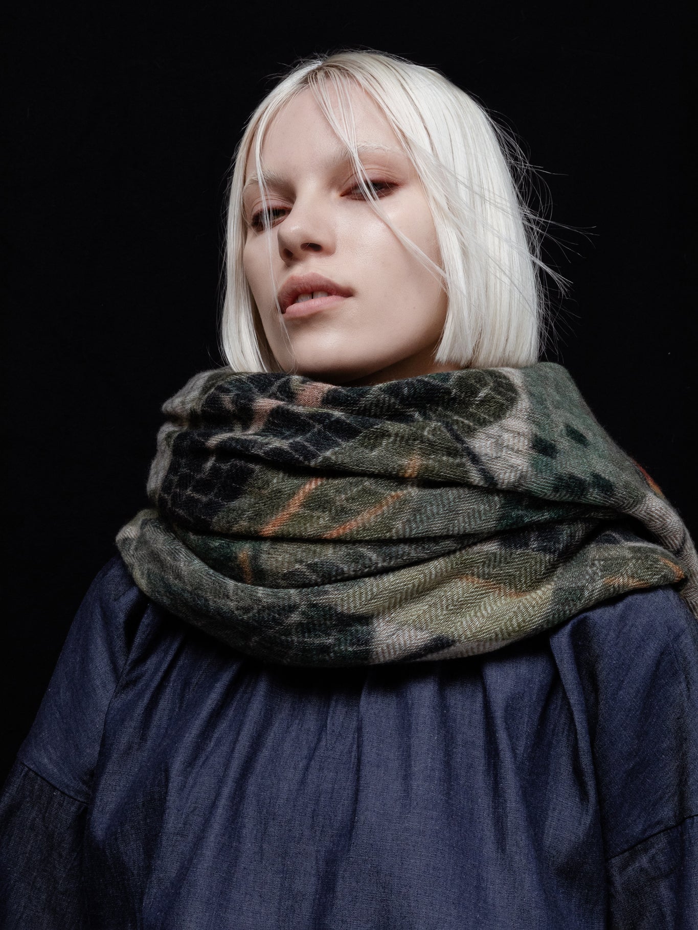 Talking Walls max agave single face square scarf agave