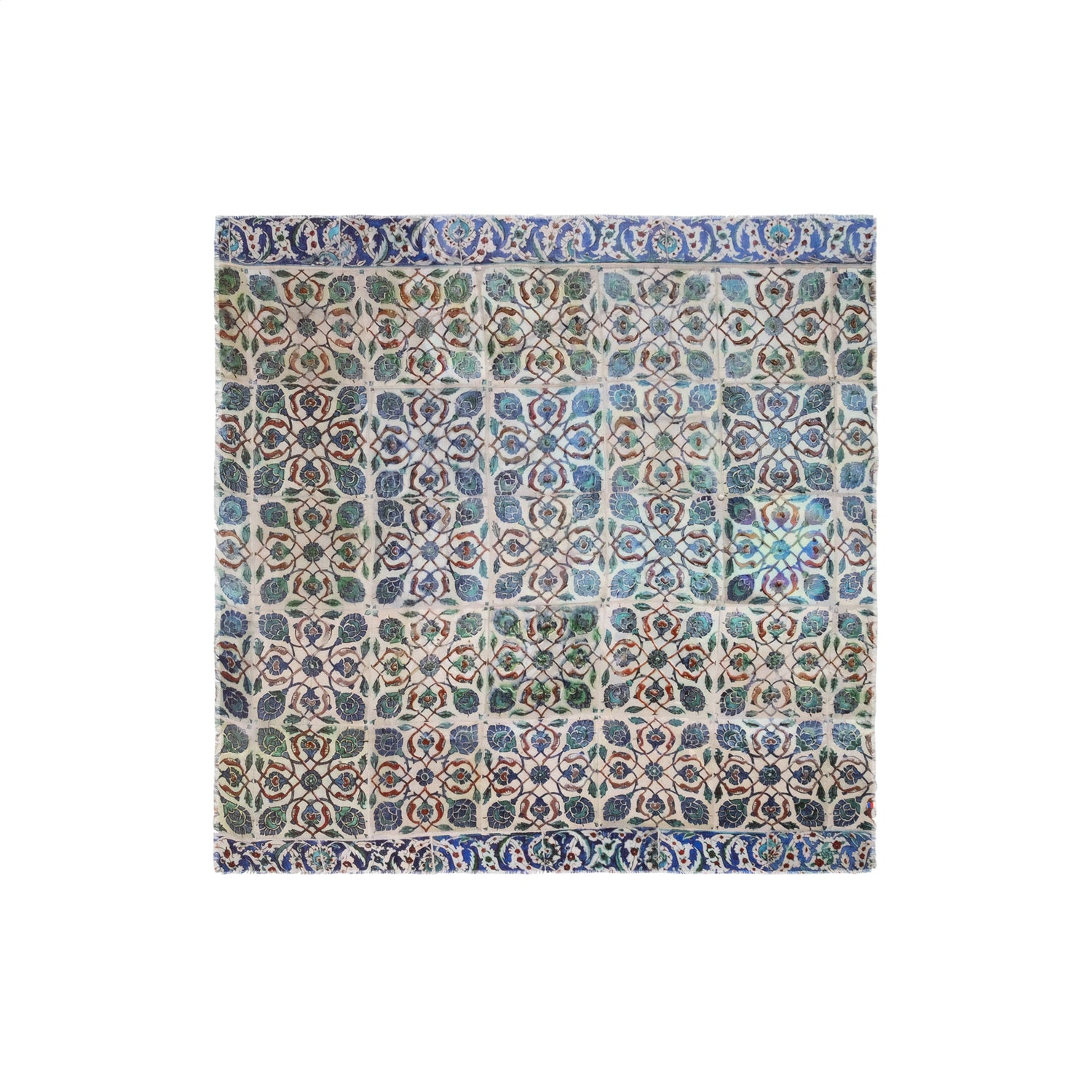 Talking Walls max cobalt single face square scarf cobalt