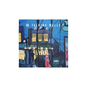 Talking Walls minimi blue bar Single face square-shaped scarf blue bar