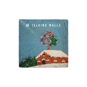 Talking Walls minimi snow Single face square-shaped scarf snow