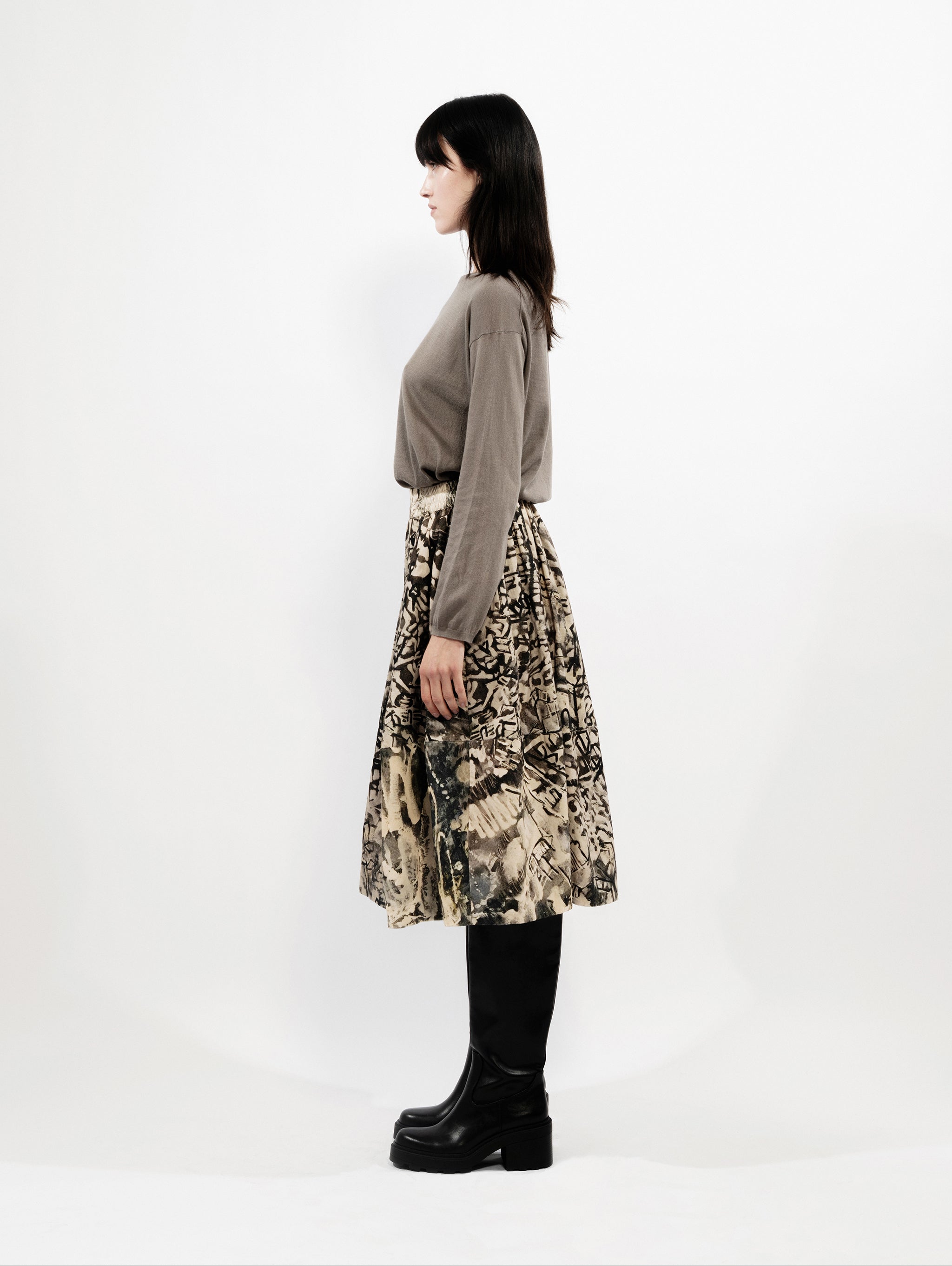 Talking Walls nona labyrinth Midi Skirt labyrinth