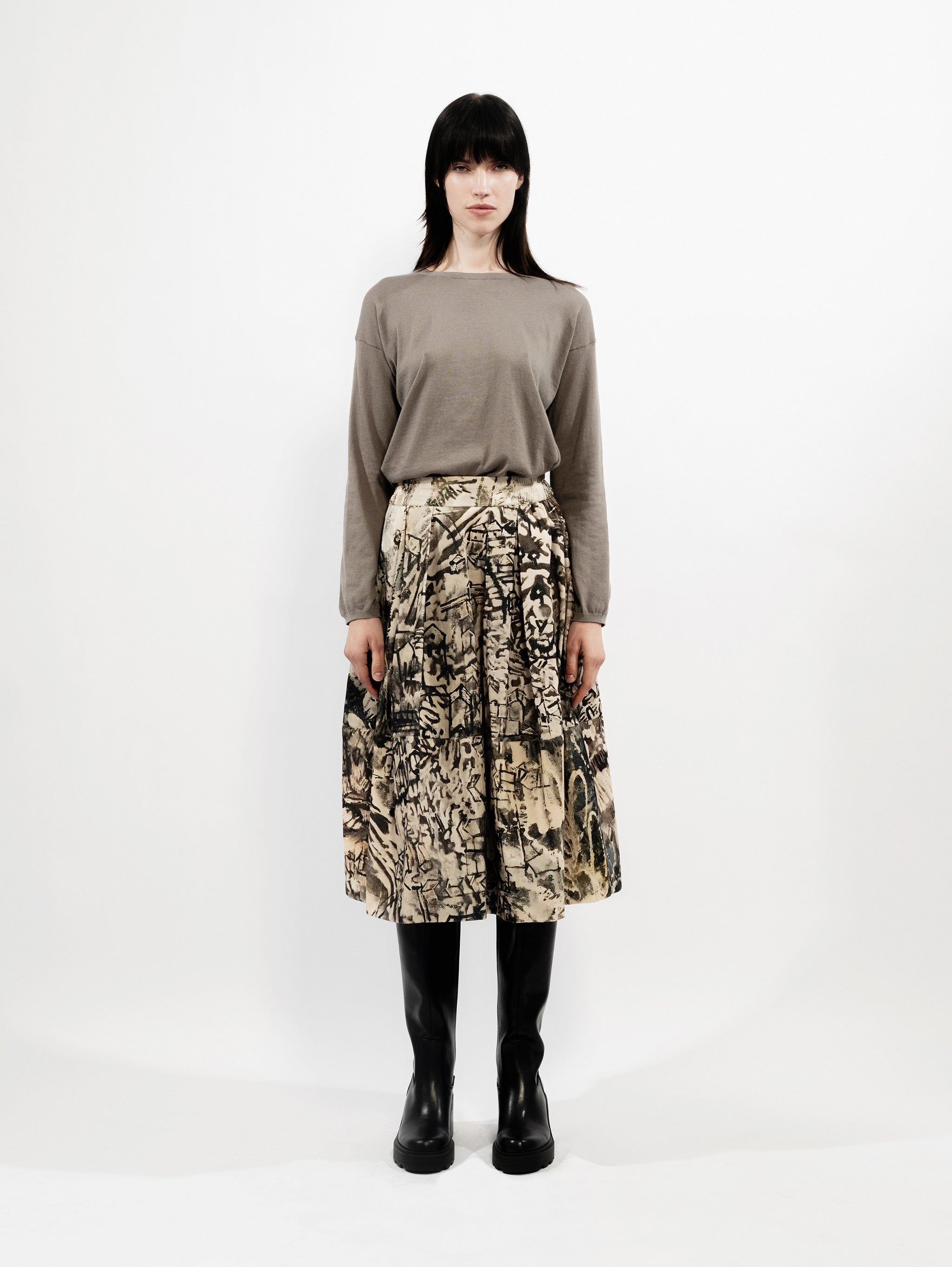 Talking Walls nona labyrinth Midi Skirt labyrinth