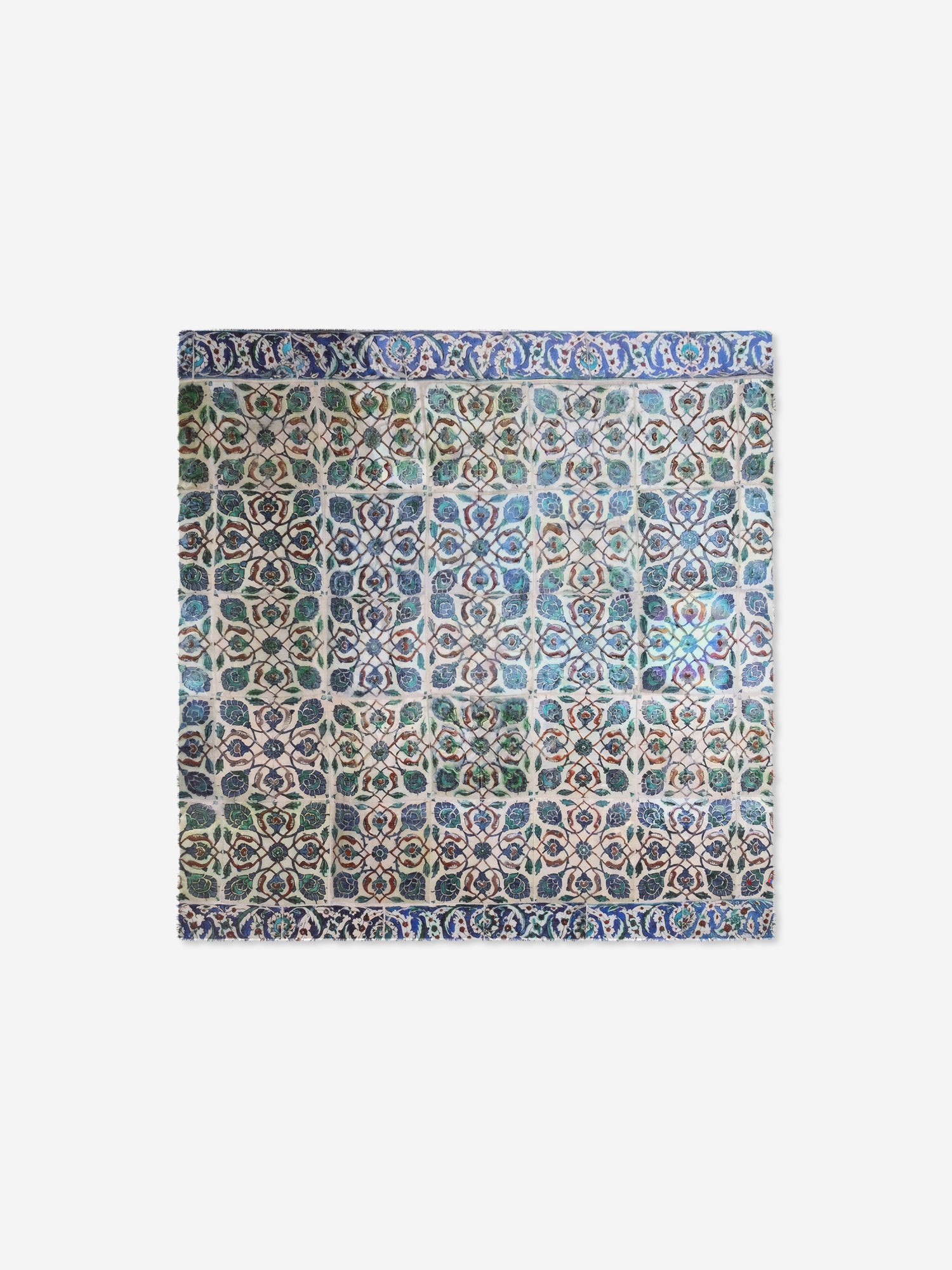 Talking Walls nova cobalt single face square scarf cobalt