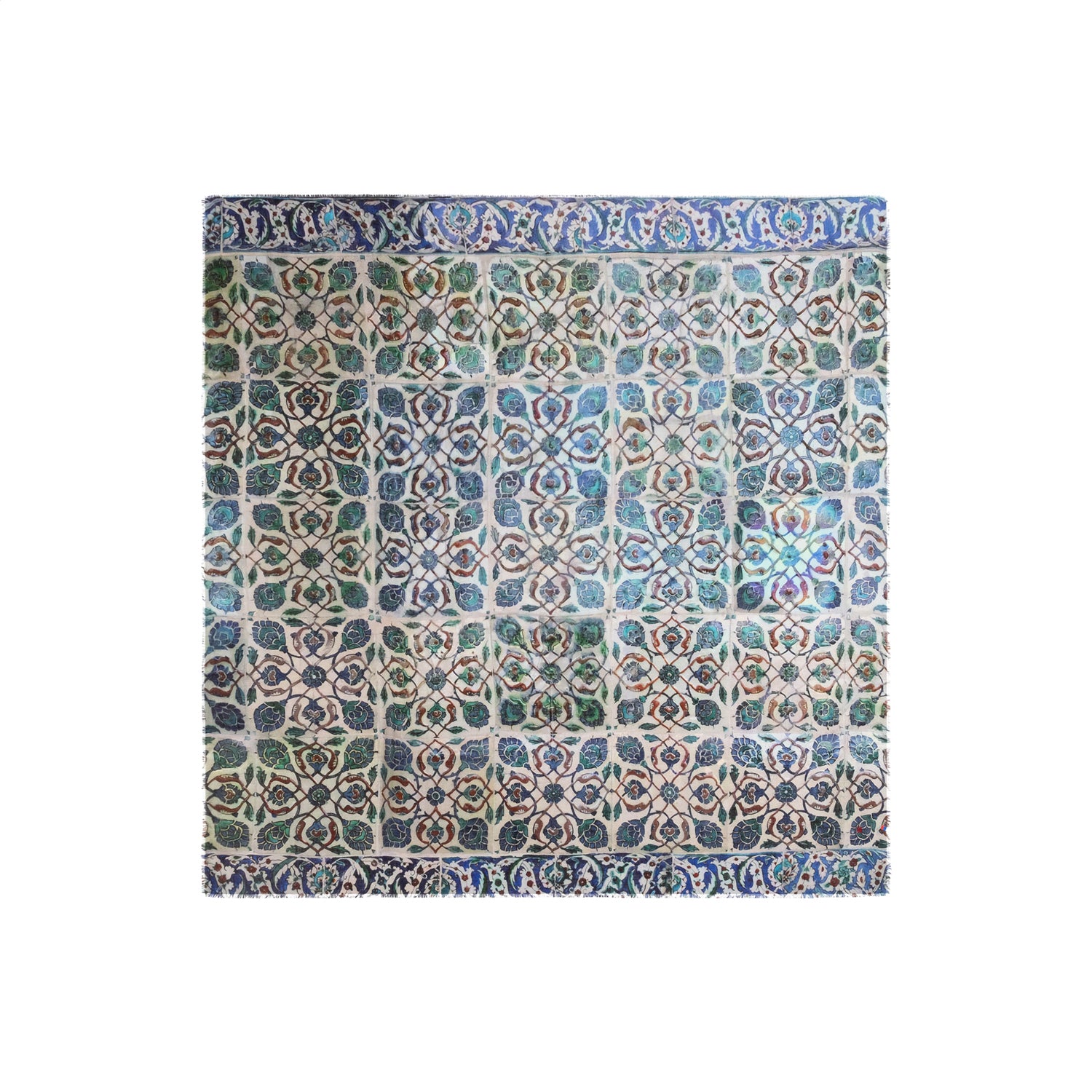 Talking Walls nova cobalt single face square scarf cobalt