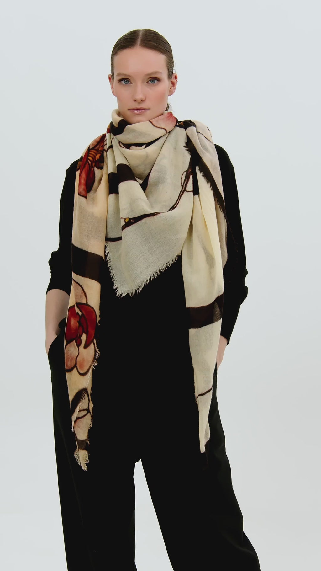 Talking Walls mantis single face Single faced square-shaped blanket scarf alexandrakis