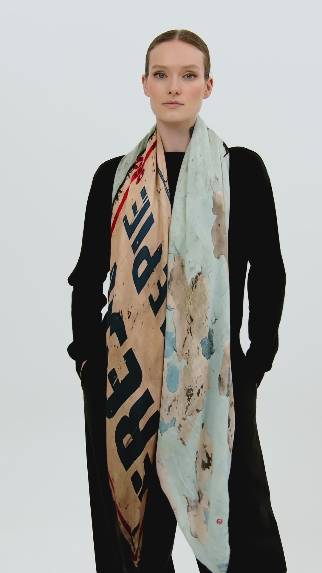 Talking Walls ava double face double face square scarf big fresh apple