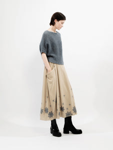 Talking Walls stella crystal flat pleated long skirt crystal