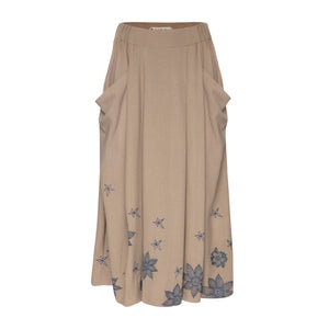 Talking Walls stella crystal flat pleated long skirt crystal
