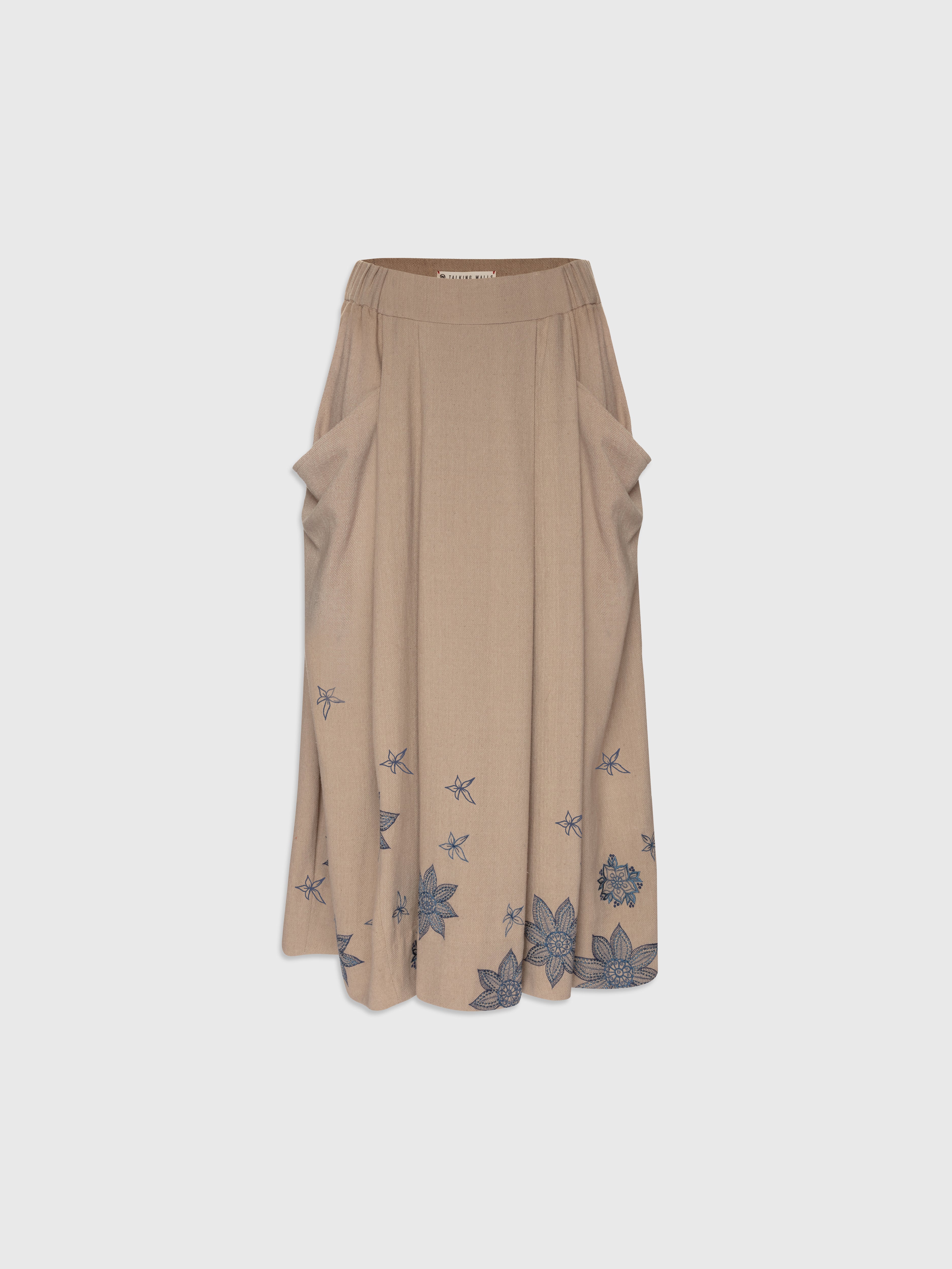 Talking Walls stella crystal flat pleated long skirt crystal