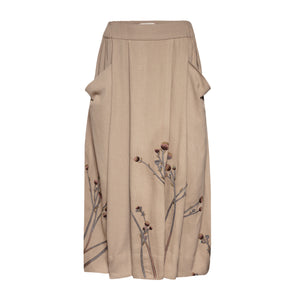 Talking Walls stella siena flat pleated long skirt sienna
