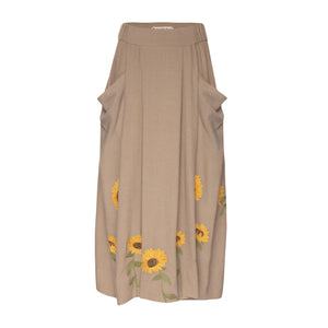 Talking Walls stella tournesol flat pleated long skirt tournesol