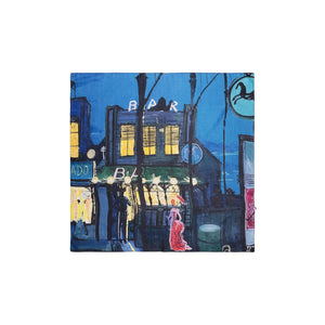 Talking Walls twiggy blue bar Single face square-shaped scarf blue bar