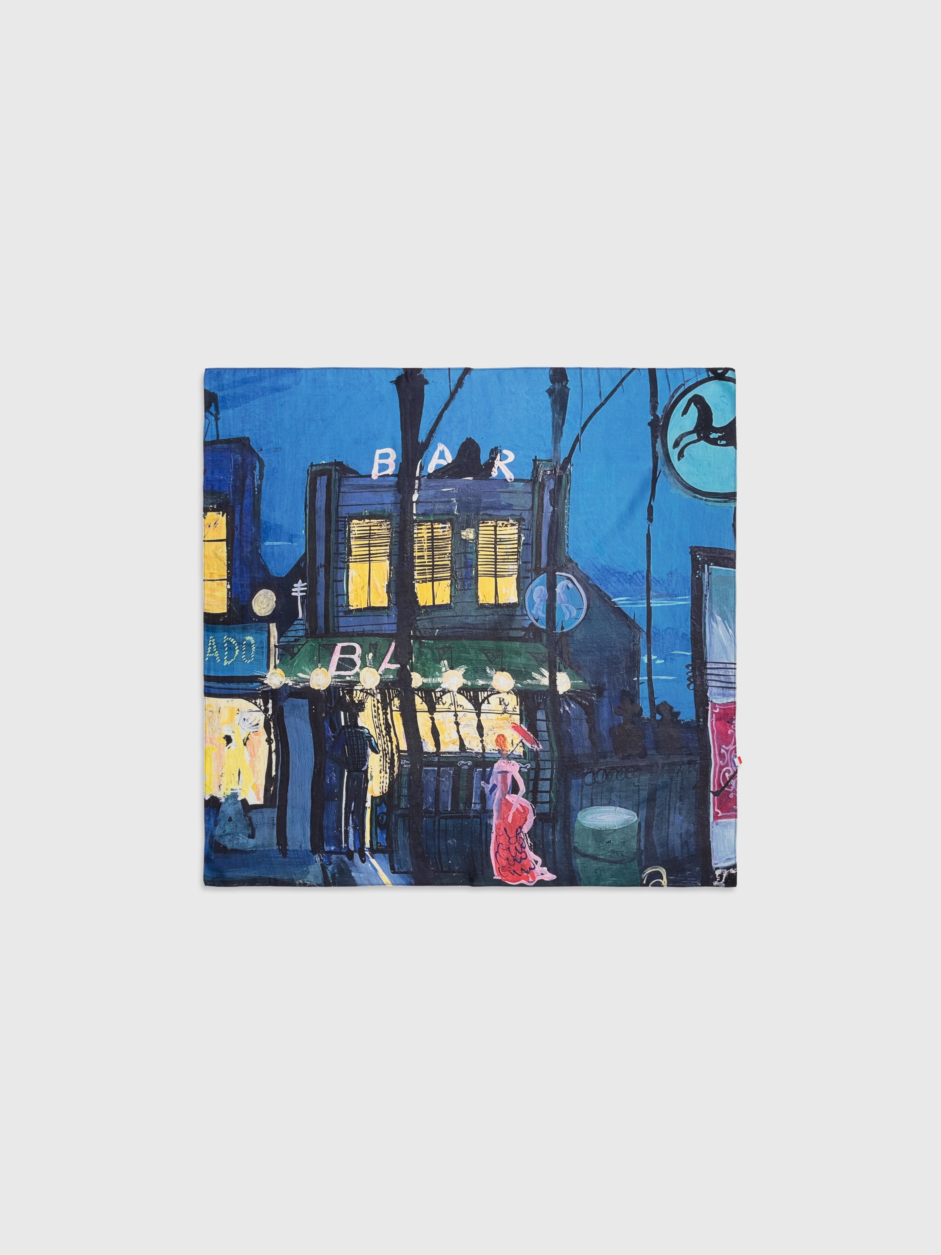 Talking Walls twiggy blue bar Single face square-shaped scarf blue bar