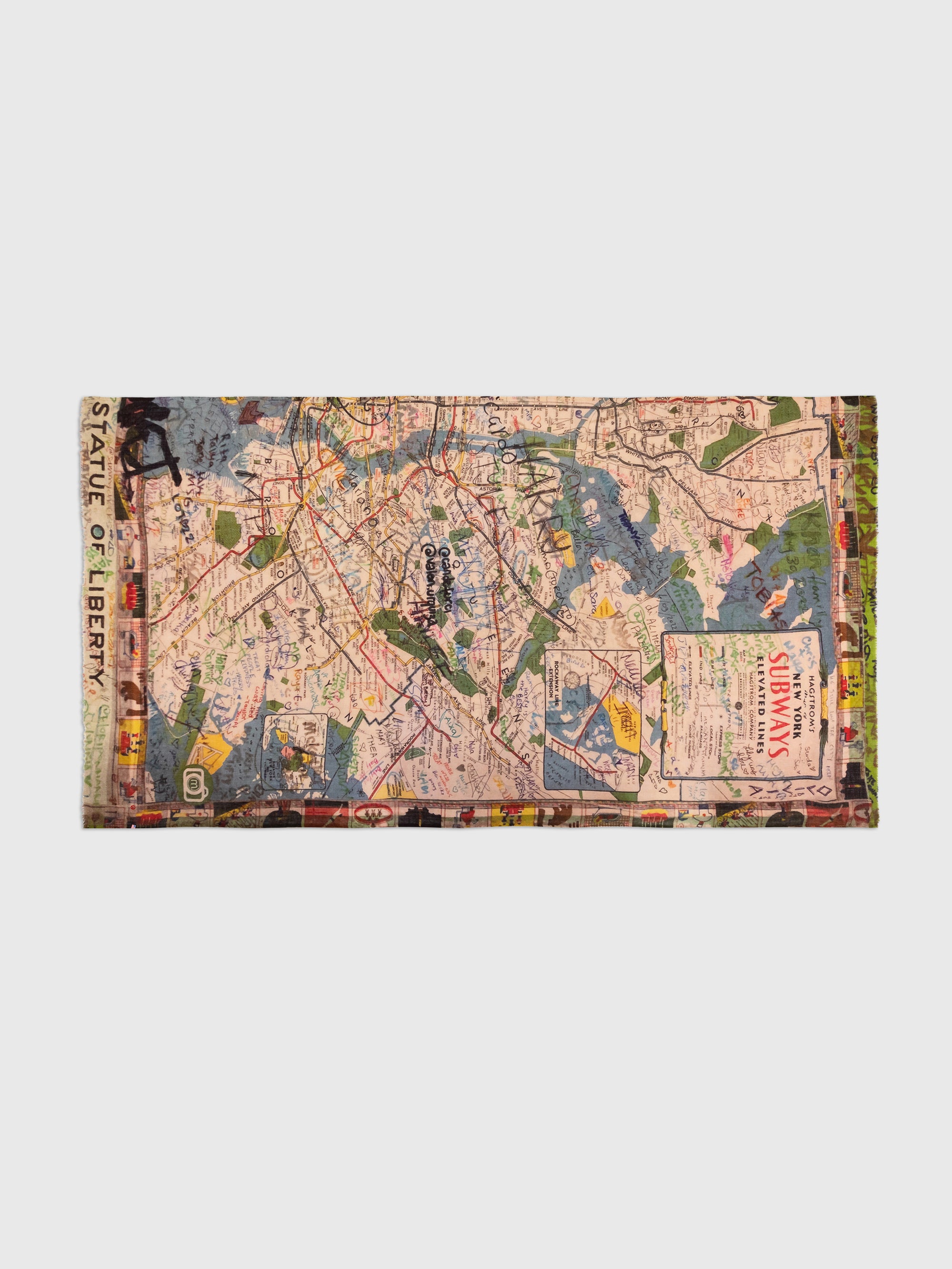 Talking Walls yoko single face single face rectangular scarf subways
