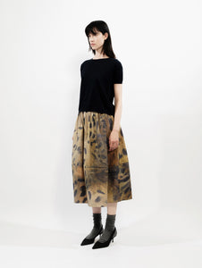Talking Walls zaza leopard A-line midi skirt leopard
