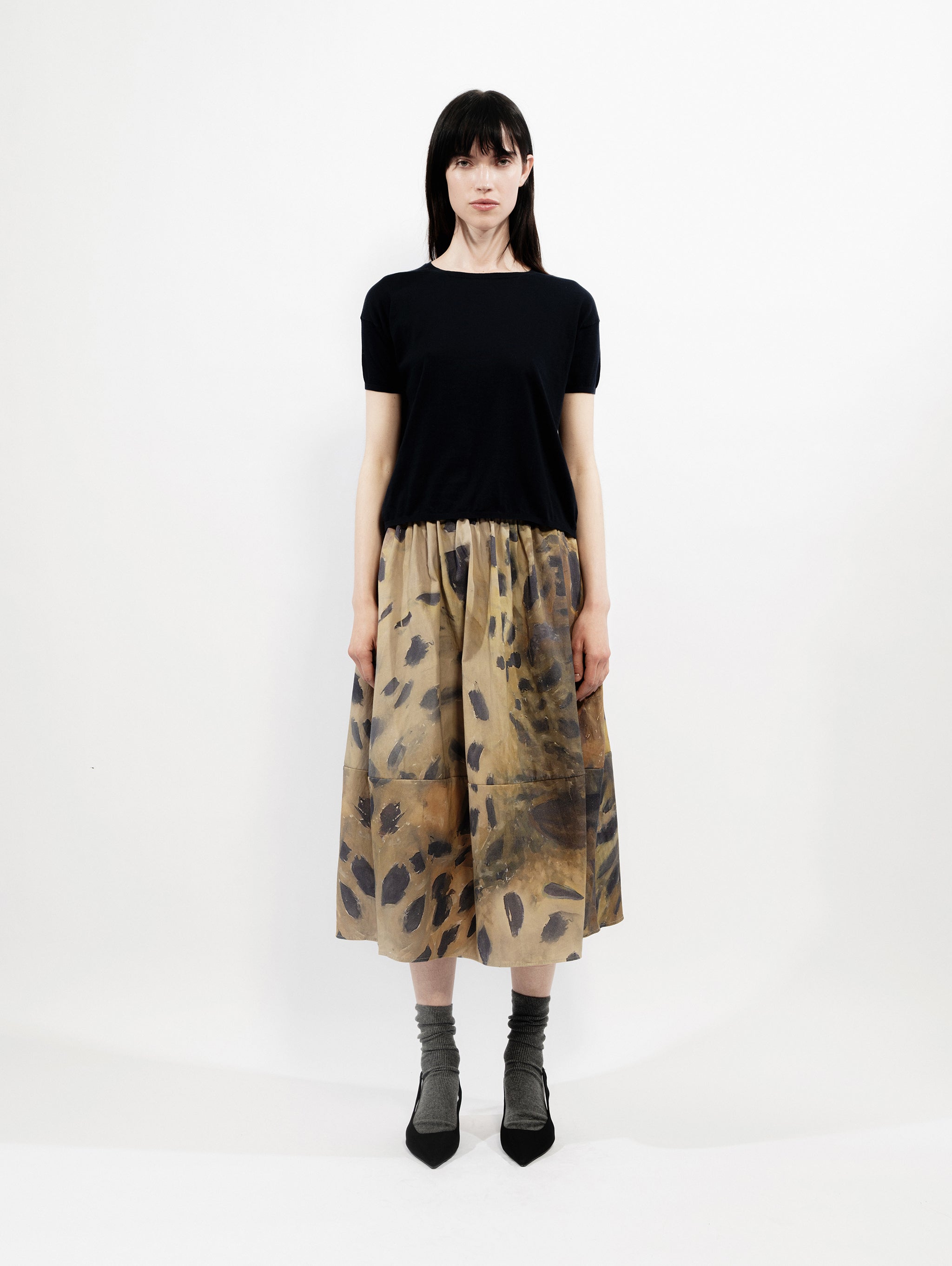 Talking Walls zaza leopard A-line midi skirt leopard
