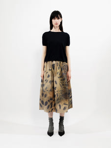 Talking Walls zaza leopard A-line midi skirt leopard