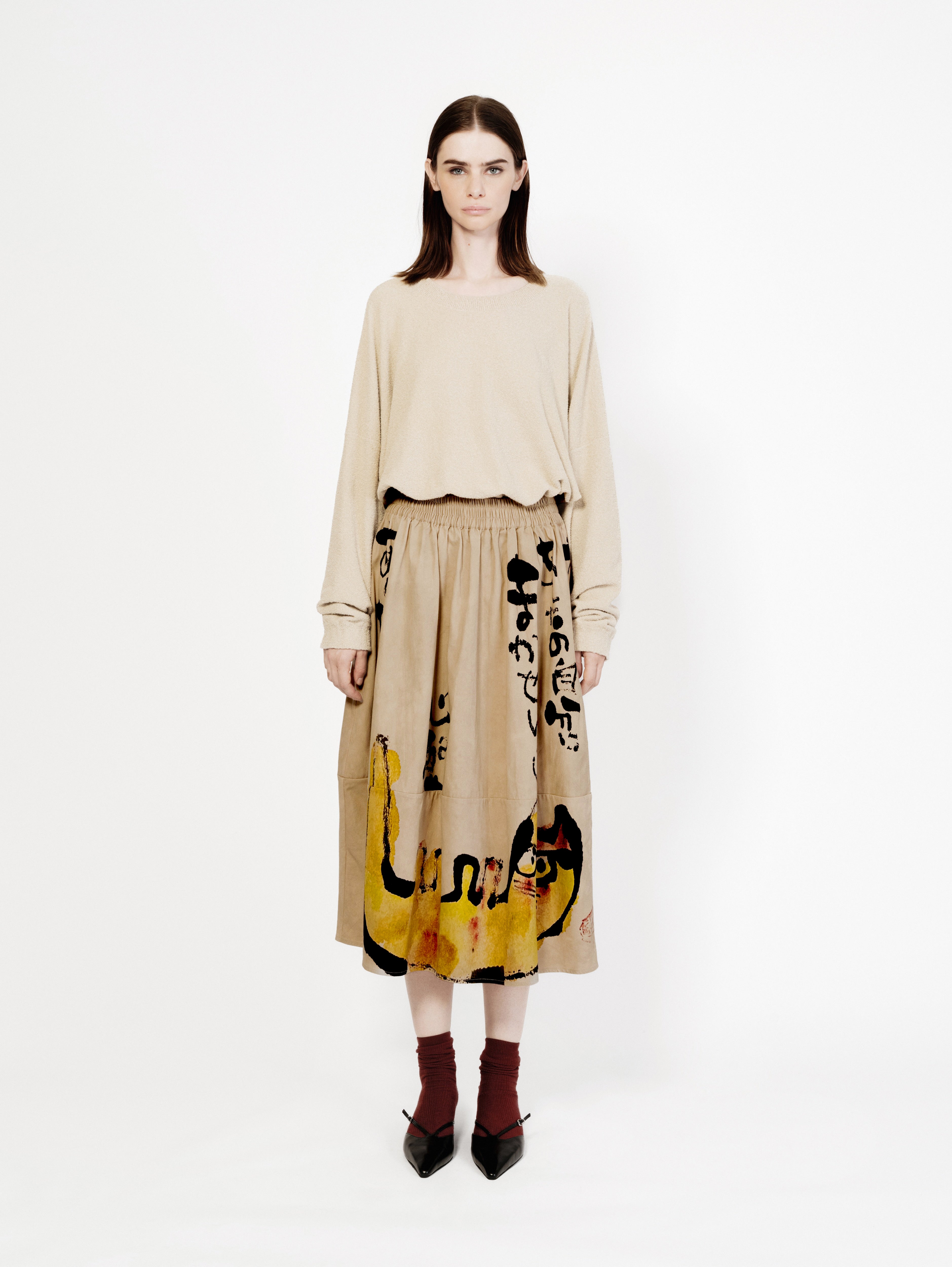 Talking Walls zaza snooze A-line midi skirt snooze