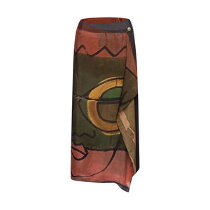 Talking Walls zoé arlatan Midi double sided, reversible wrap skirt arlatan
