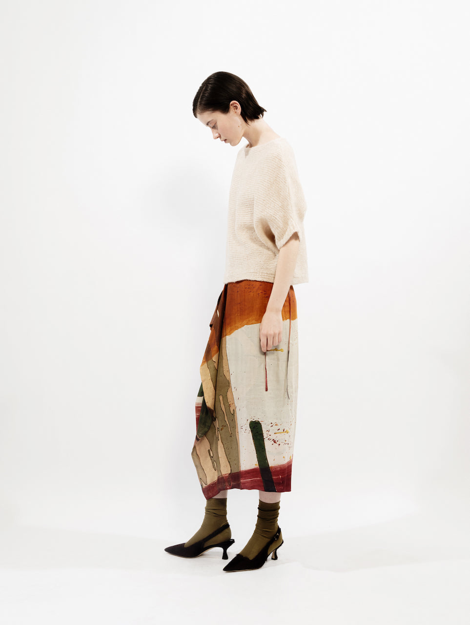 Talking Walls zoé arlatan Midi double sided, reversible wrap skirt arlatan