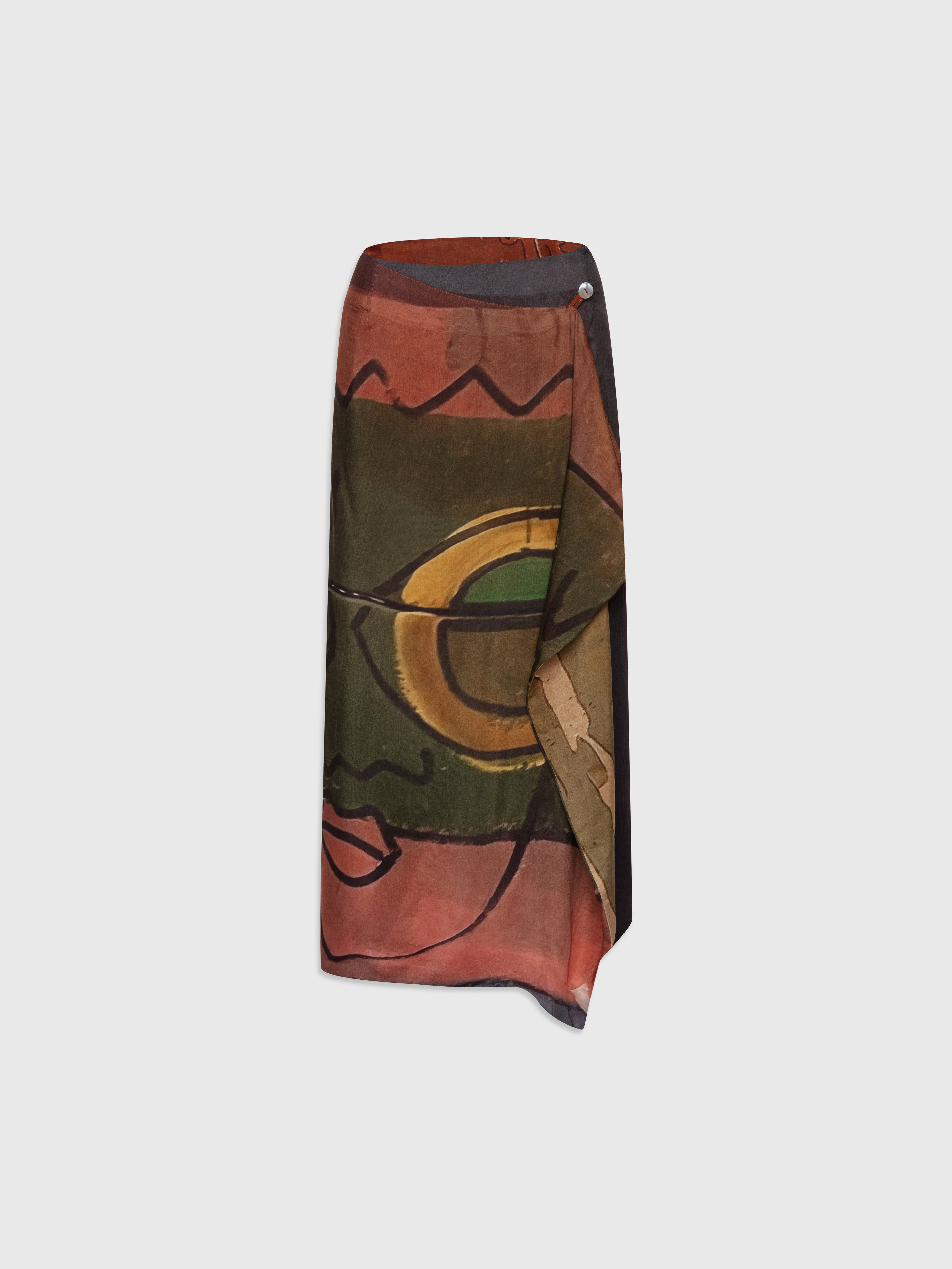Talking Walls zoé arlatan Midi double sided, reversible wrap skirt arlatan