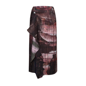 Talking Walls zoé burlesque Midi double sided, reversible wrap skirt burlesque