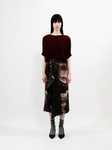 Talking Walls zoé burlesque Midi double sided, reversible wrap skirt burlesque