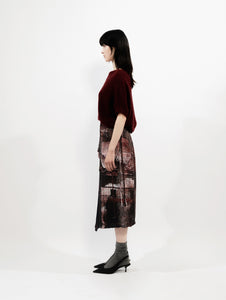 Talking Walls zoé burlesque Midi double sided, reversible wrap skirt burlesque