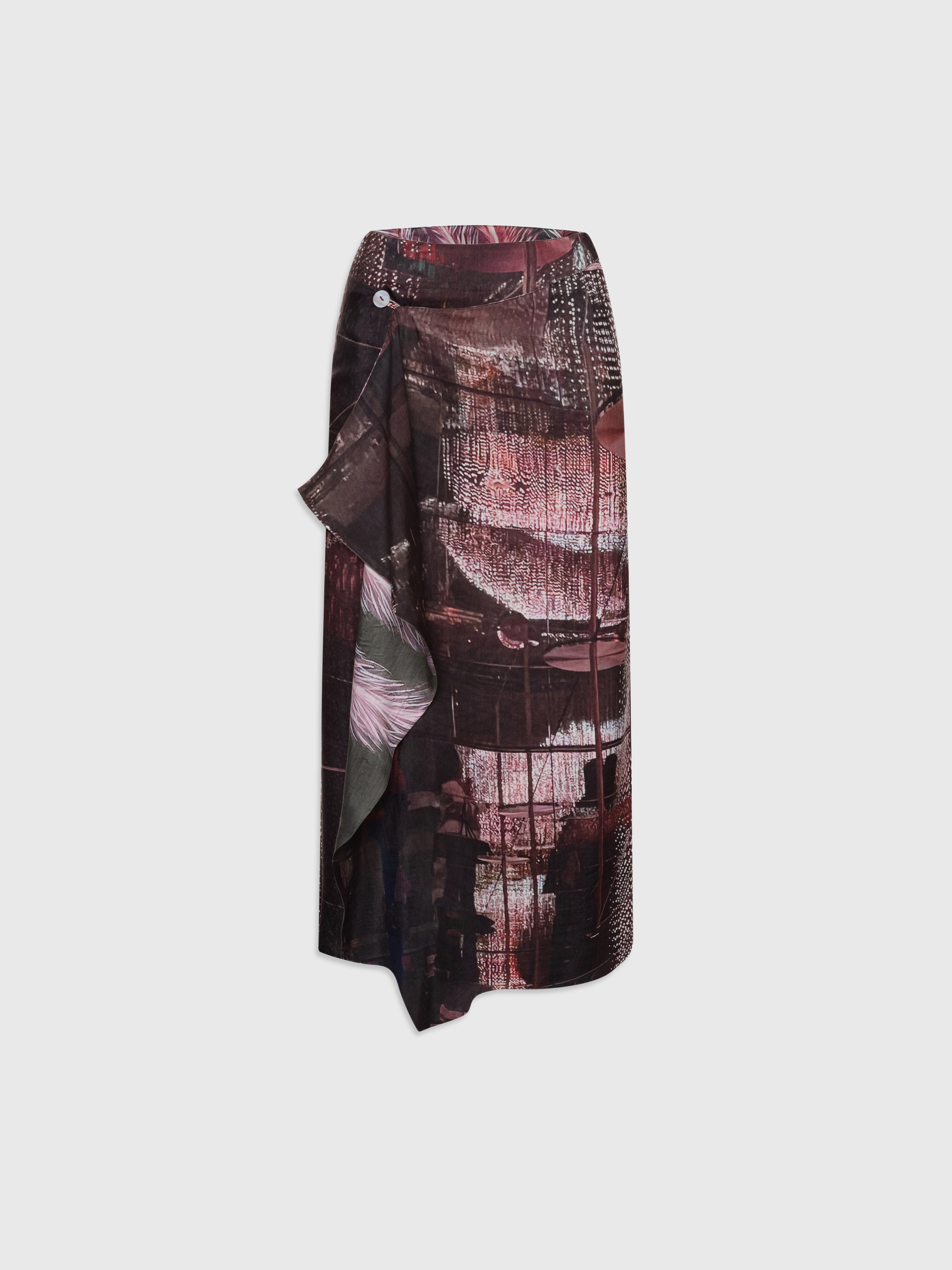 Talking Walls zoé burlesque Midi double sided, reversible wrap skirt burlesque