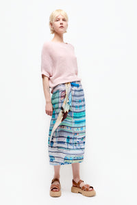 Talking Walls zoé bus stop Midi double sided, reversible wrap skirt bus stop