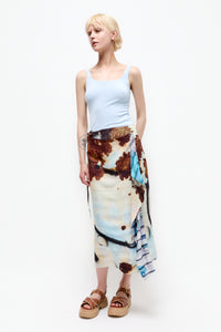 Talking Walls zoé bus stop Midi double sided, reversible wrap skirt bus stop
