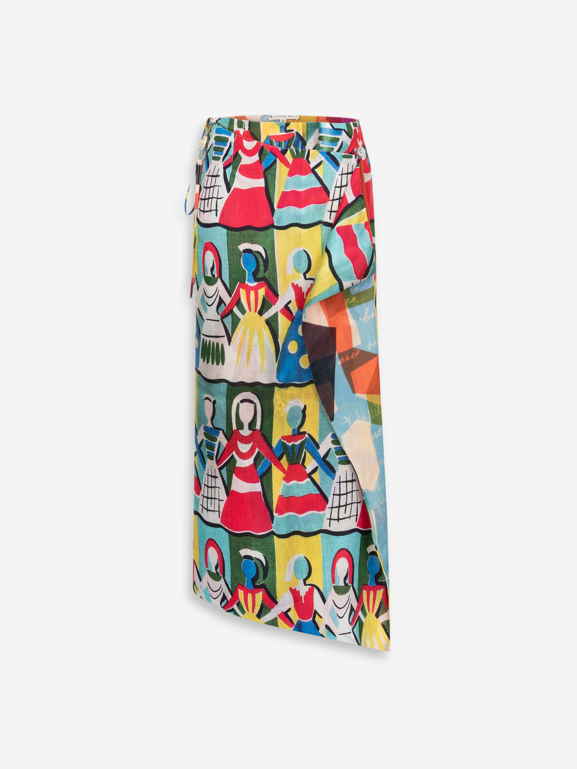 Talking Walls zoé carousel Midi double sided, reversible wrap skirt carousel
