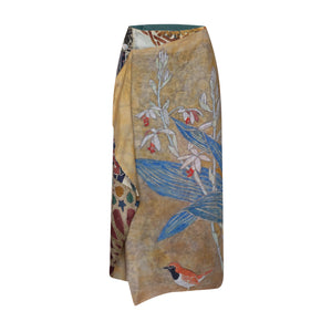 Talking Walls zoé crimson Midi double sided, reversible wrap skirt crimson